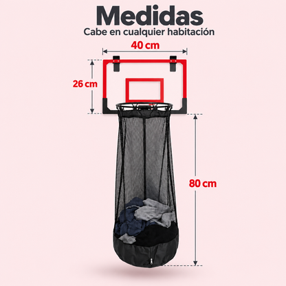 Medidas: tablero 40 x 26 cm y red de 80 cm